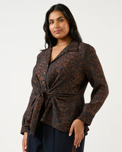 Leona Top - Choc/Navy - Estelle Clothing