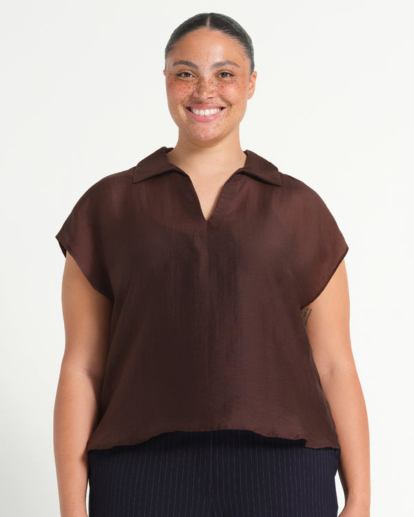 Kelly Top - Chocolate - Estelle Clothing
