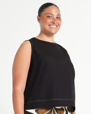 SHAE TOP - BLACK/STONE - Estelle Clothing
