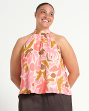 LUCIANA TOP - SEPIA FLORALS - Estelle Clothing