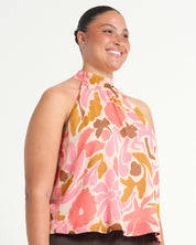 LUCIANA TOP - SEPIA FLORALS - Estelle Clothing