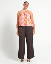 LUCIANA TOP - SEPIA FLORALS - Estelle Clothing