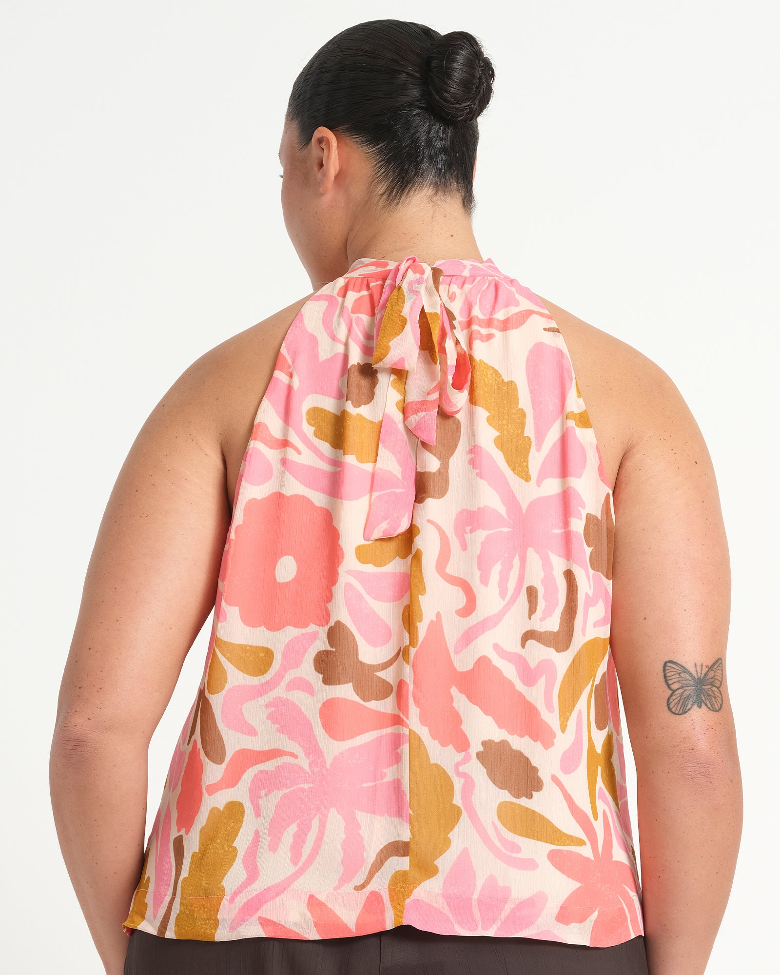LUCIANA TOP - SEPIA FLORALS - Estelle Clothing