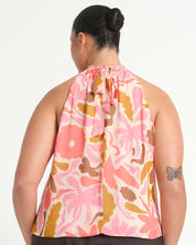 LUCIANA TOP - SEPIA FLORALS - Estelle Clothing