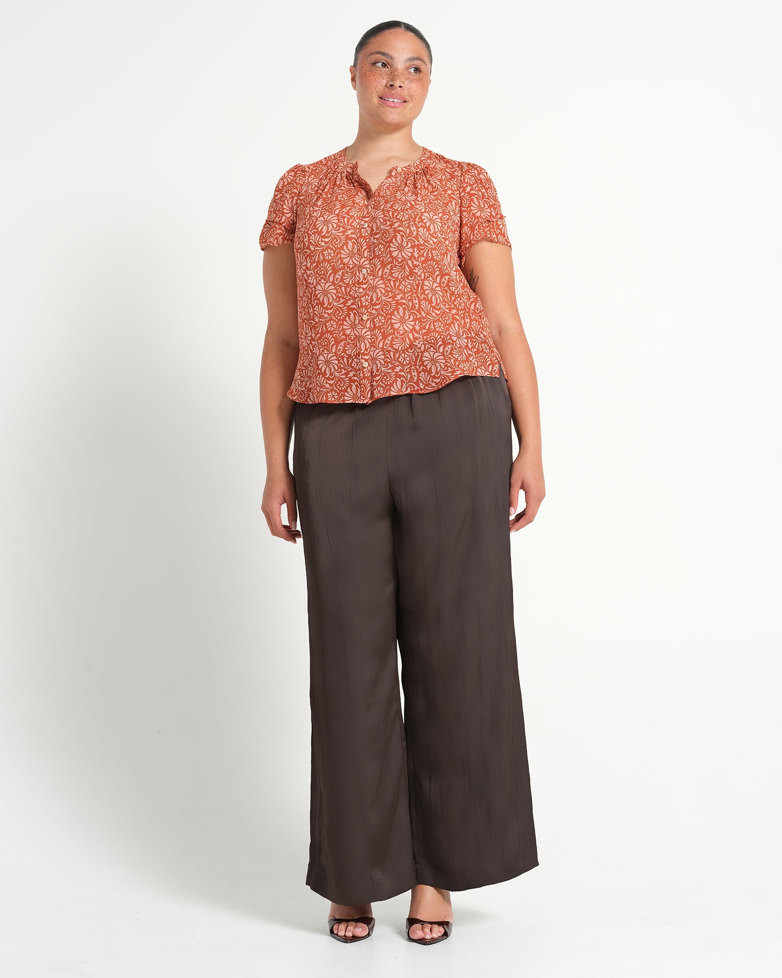 BELLAVIE TOP - ROSEWOOD - Estelle Clothing
