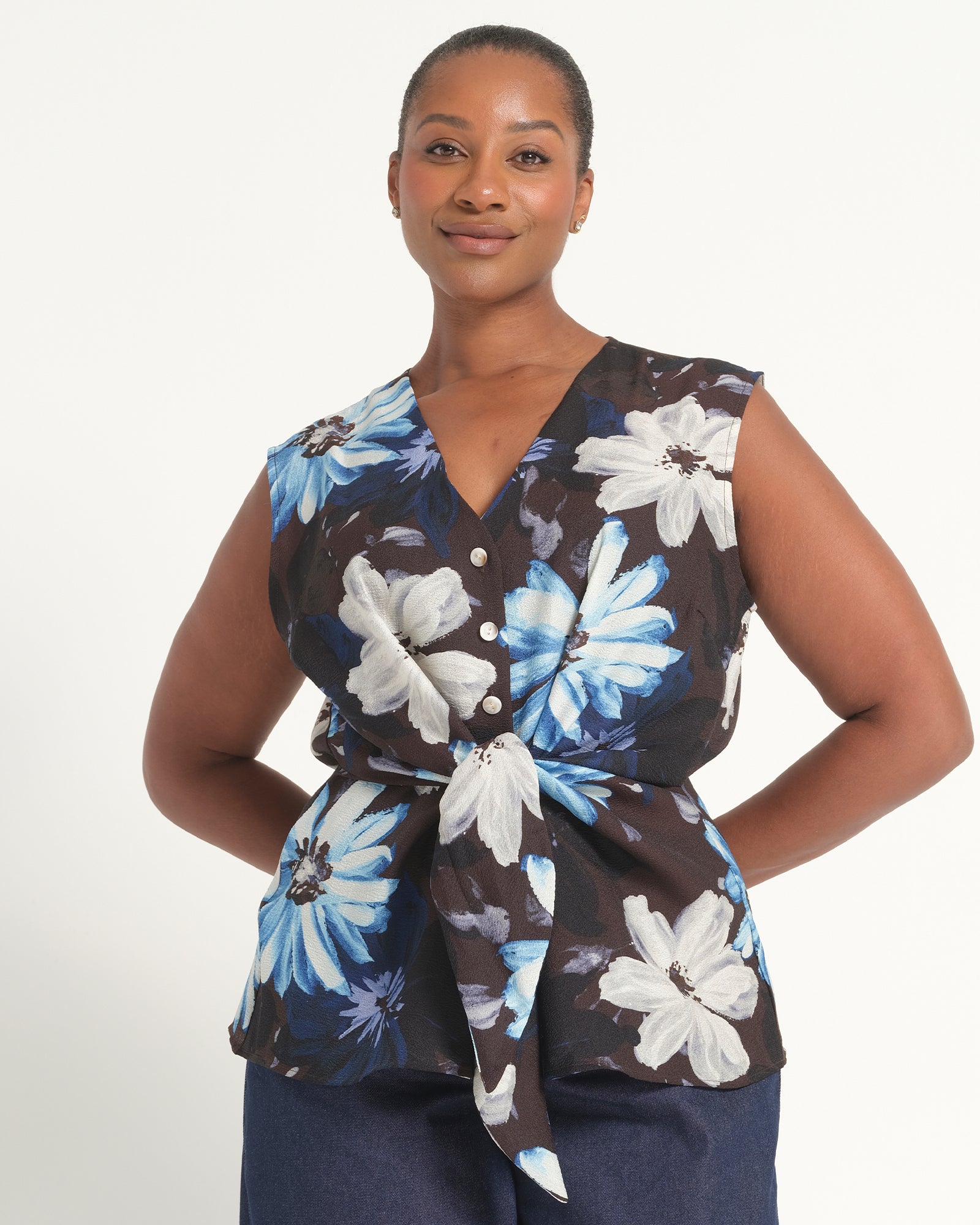 Aveline Shirt - Choc Sky - Estelle Clothing