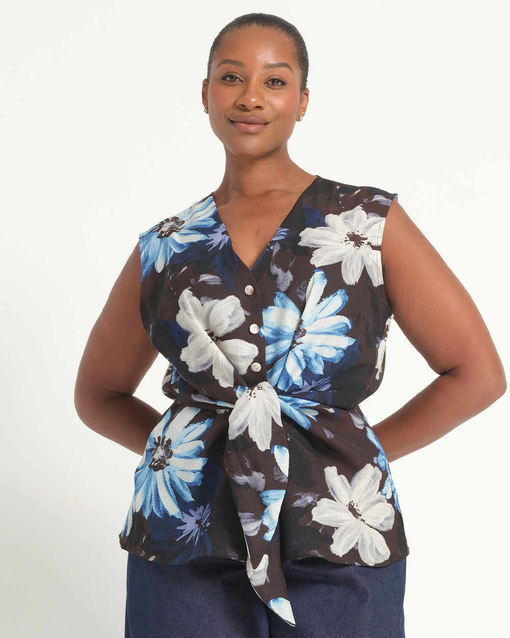 Aveline Shirt - Choc Sky - Estelle Clothing