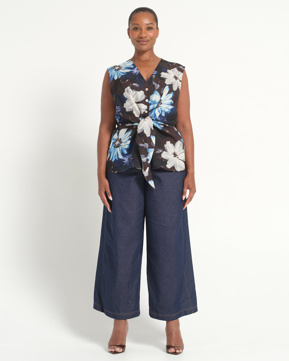 Aveline Shirt - Choc Sky - Estelle Clothing