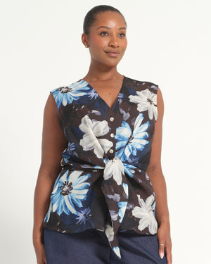Aveline Shirt - Choc Sky - Estelle Clothing