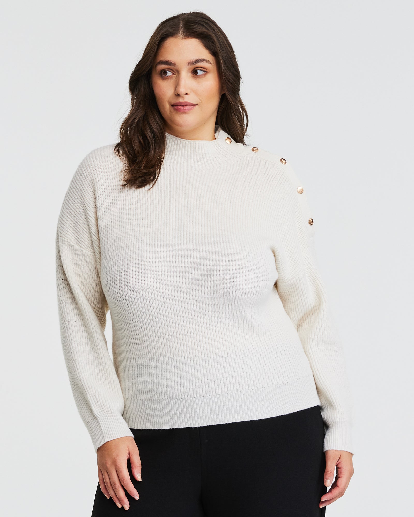 Plus Size Cream Sweater - Estelle US