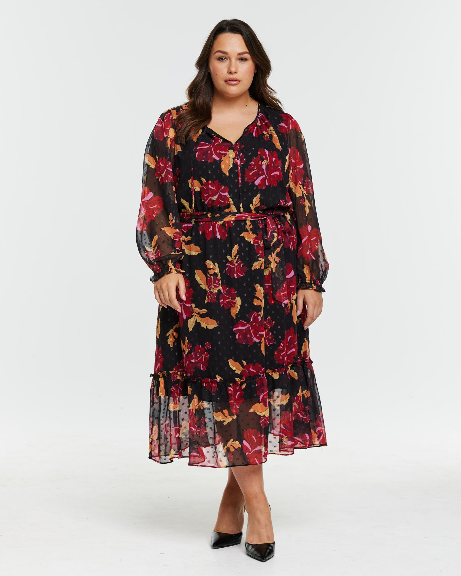 Midnight Petal Dress - Print - Estelle Clothing 