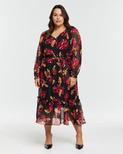 Midnight Petal Dress - Print - Estelle Clothing 