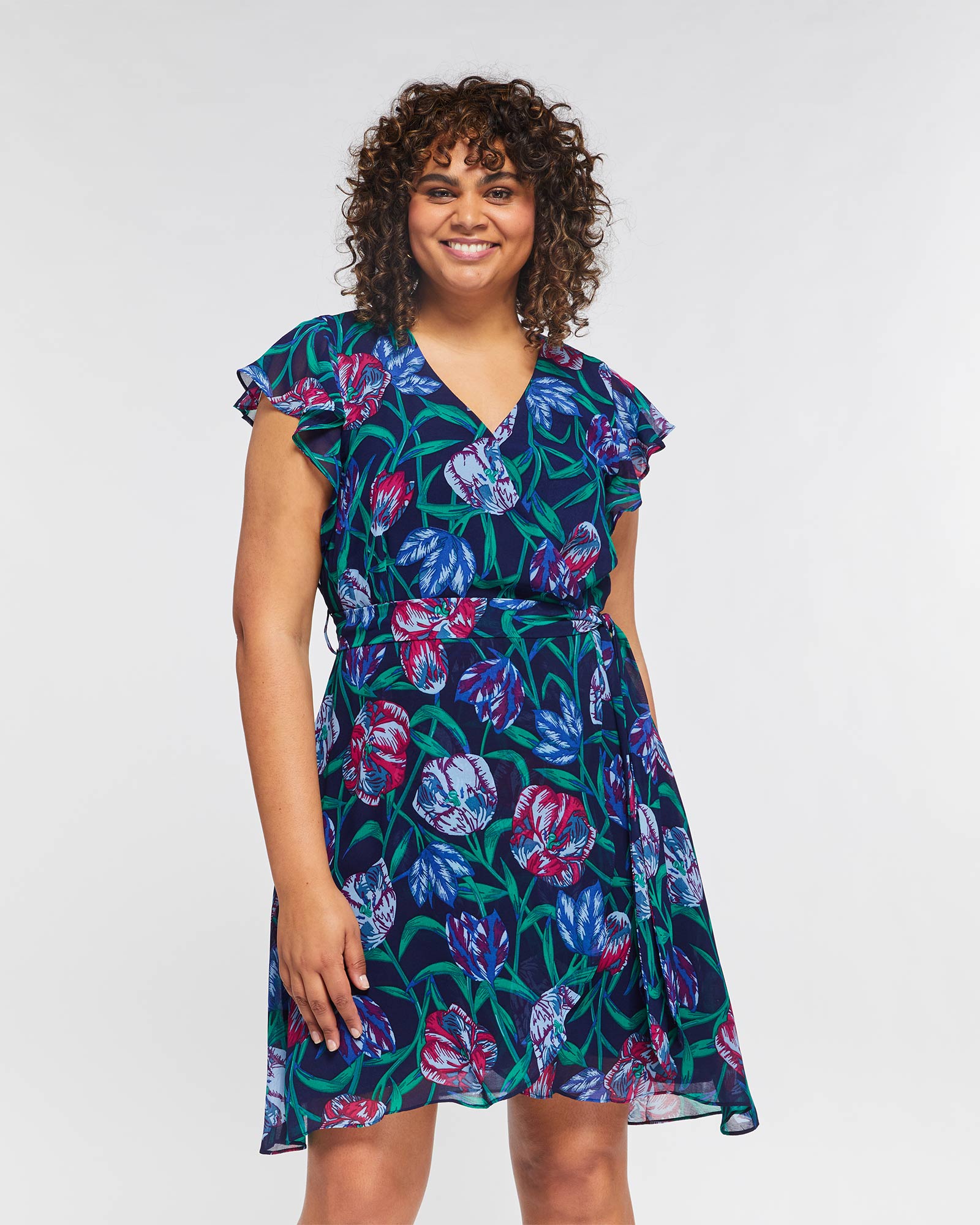 Womens curve Meadow Print Dress Estelle