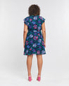 Back of Womens curve Meadow Print Dress Estelle