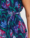 Close up of Womens curve Meadow Print Dress Estelle