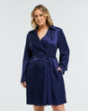 Samantha Satin Trench - Ink - Estelle