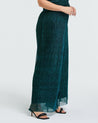 Side of Womens blue shimmery Camille-Lurex-Pant Estelle clothing