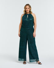 Womens blue shimmery Camille-Lurex-Pant Estelle clothing