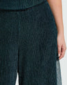 Close up of Womens blue shimmery Camille-Lurex-Pant Estelle clothing