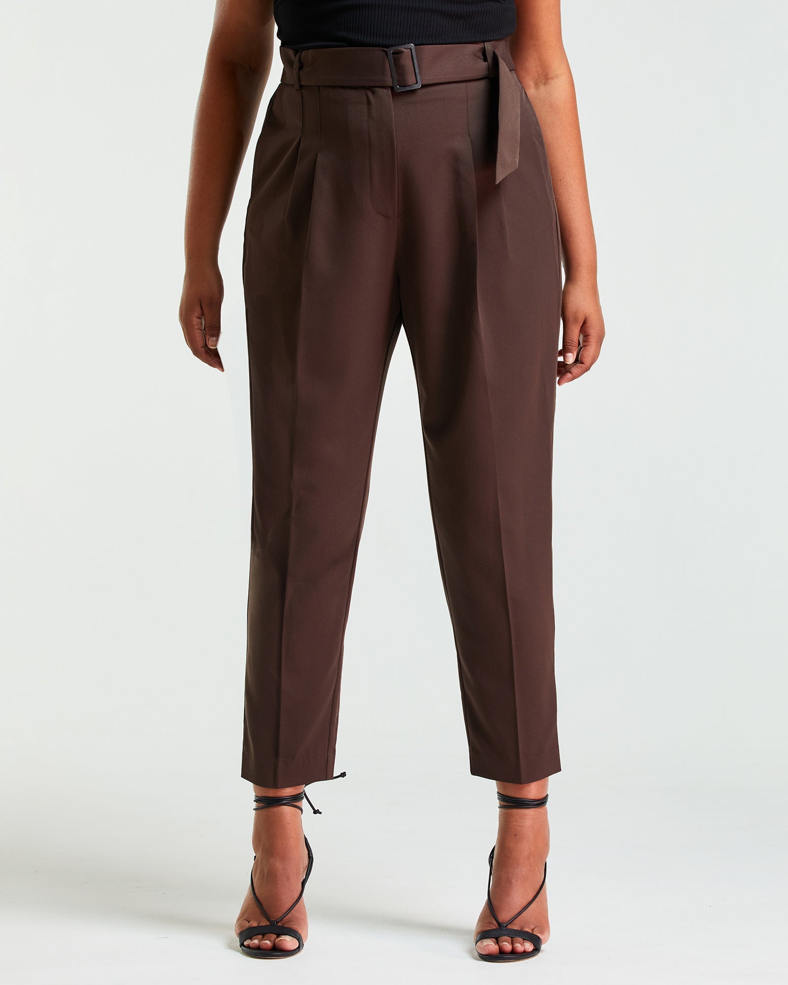 Womens curve tailored Anita Pant in Chocolate - Estelle