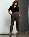 Womens curve tailored Anita Pant in Chocolate - Estelle