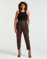 Womens curve tailored Anita Pant in Chocolate - Estelle