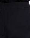 A close up view of Savannah Black Wide-Leg Pant, a plus-sized woman's black pants.