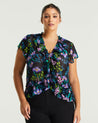 Womens purple floral Brooklyn Botanic Top - Print - Estelle