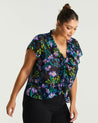 Womens purple floral Brooklyn Botanic Top - Print - Estelle