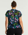 Back of Womens purple floral Brooklyn Botanic Top - Print - Estelle