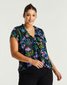 Womens purple floral Brooklyn Botanic Top - Print - Estelle